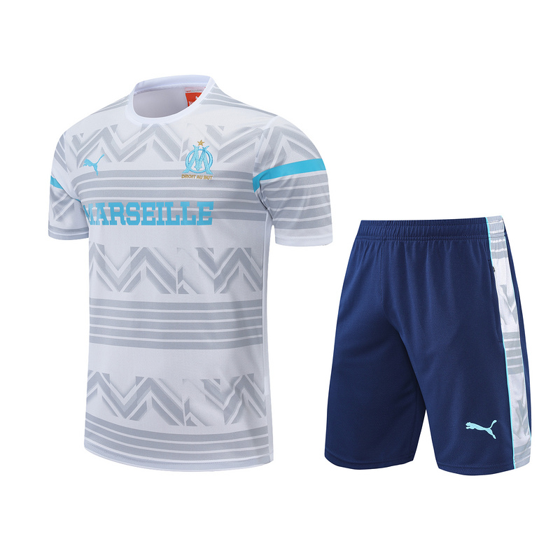 AAA Quality Marseilles 22/23 White/Grey Training Kit Jerseys